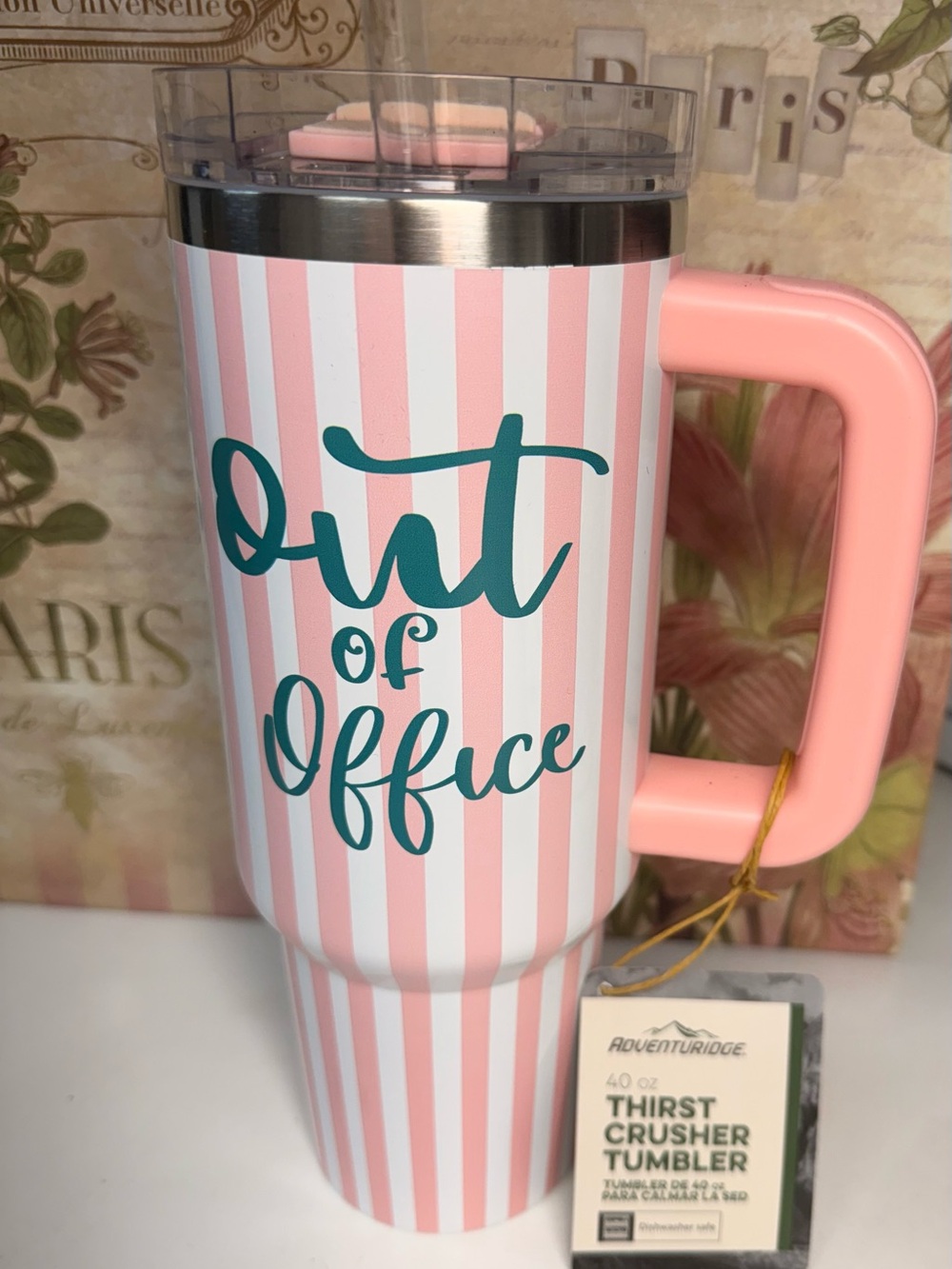Adventuridge 40 oz Pink Stripe 'Out of Office' Thirst Crusher Tumbler